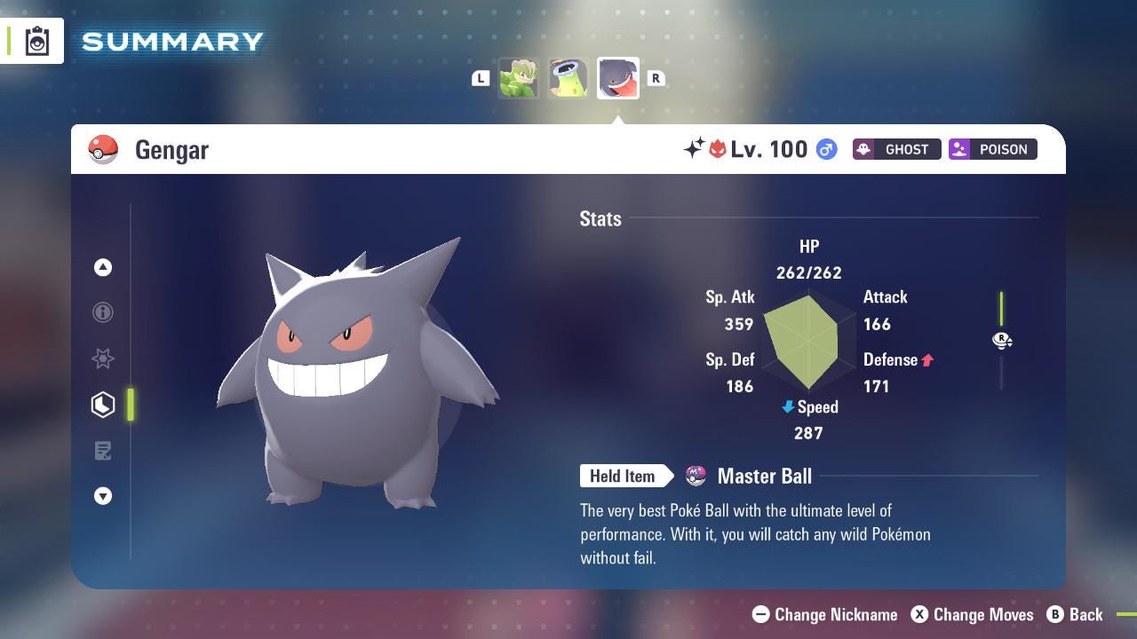ALPHA SHINY 6IV Gengar / Pokémon Legends ZA / 6IV Pokemon / Shiny Pokemon / Competitive / Fast Trade / Pokerus / Rare Pokemon