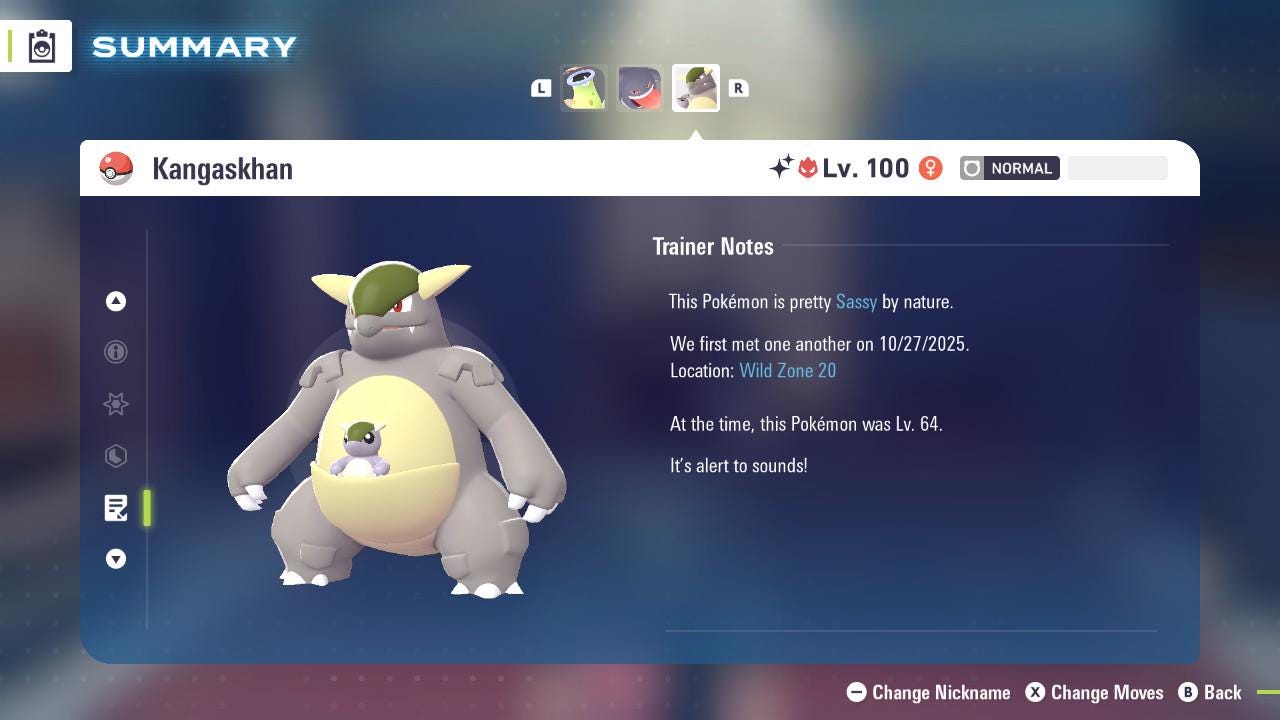 ALPHA SHINY 6IV Kangaskhan / Pokémon Legends ZA / 6IV Pokemon / Shiny Pokemon / Competitive / Fast Trade / Pokerus / Rare Pokemon