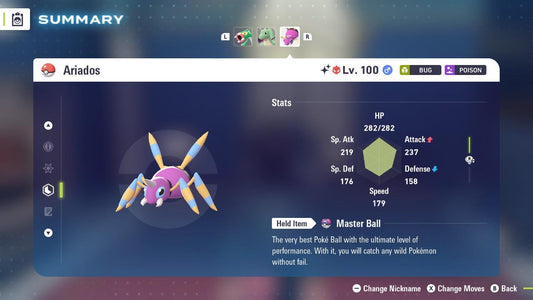ALPHA SHINY 6IV Ariados / Pokémon Legends ZA / 6IV Pokemon / Shiny Pokemon / Competitive / Fast Trade / Pokerus / Rare Pokemon