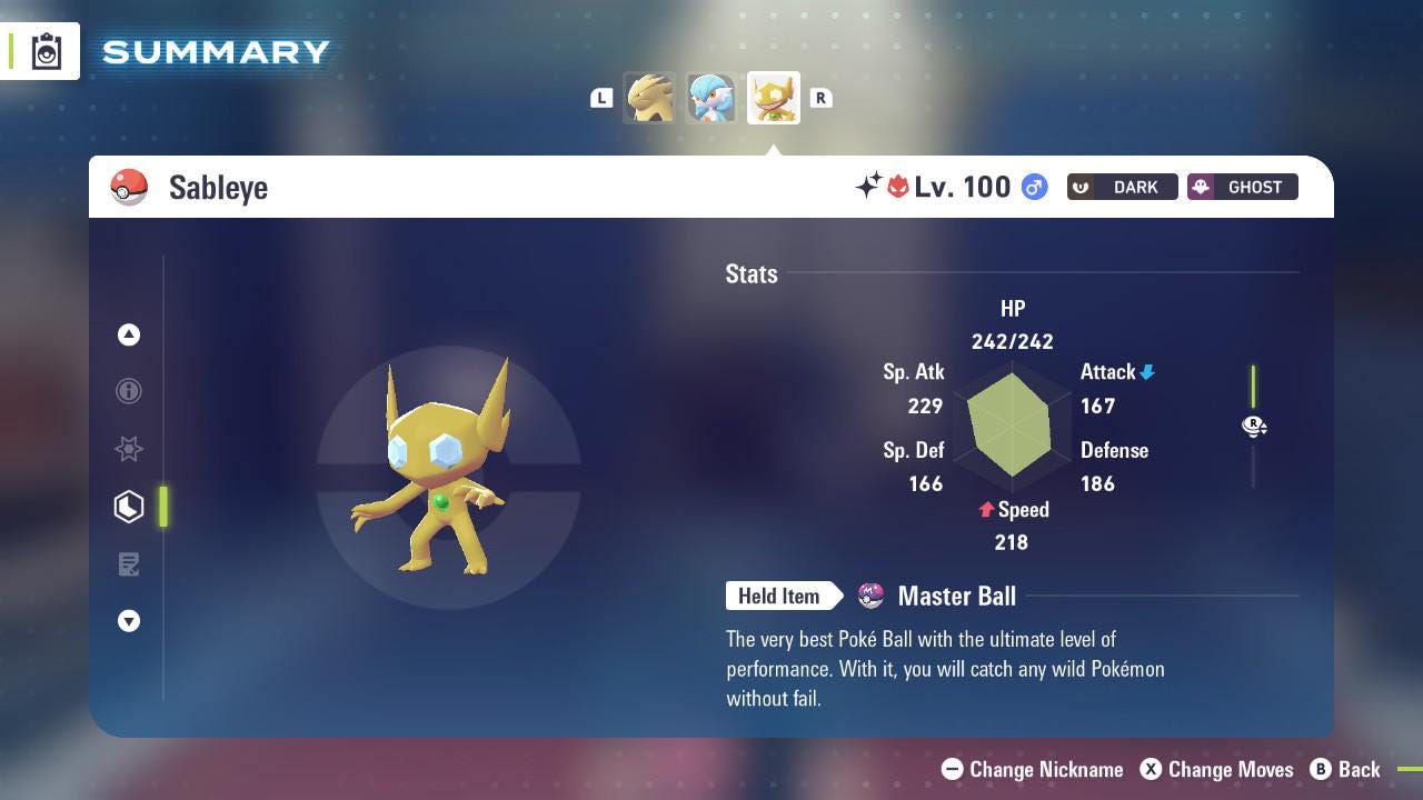 ALPHA SHINY 6IV Sableye / Pokémon Legends ZA / 6IV Pokemon / Shiny Pokemon / Competitive / Fast Trade / Pokerus / Rare Pokemon