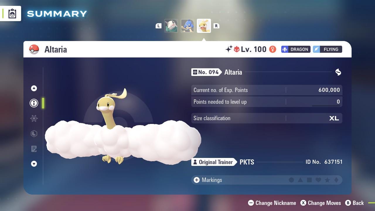 ALPHA SHINY 6IV Altaria / Pokemon Legends Z-A / 6IV Pokemon / Shiny Pokemon / Competitive / Fast Trade / Pokerus / Rare Pokemon