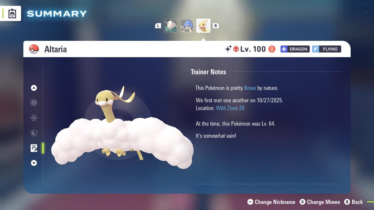 ALPHA SHINY 6IV Altaria / Pokemon Legends Z-A / 6IV Pokemon / Shiny Pokemon / Competitive / Fast Trade / Pokerus / Rare Pokemon