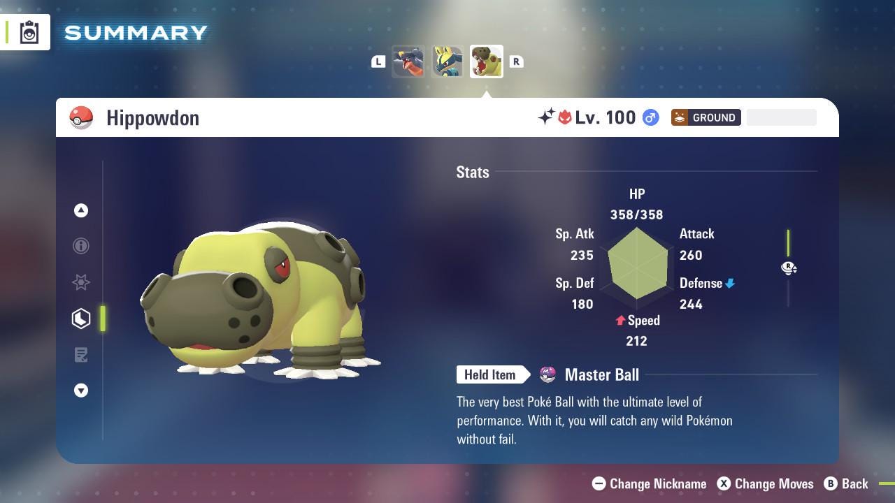 ALPHA SHINY 6IV Hippowdon / Pokémon Legends ZA / 6IV Pokemon / Shiny Pokemon / Competitive / Fast Trade / Pokerus / Rare Pokemon