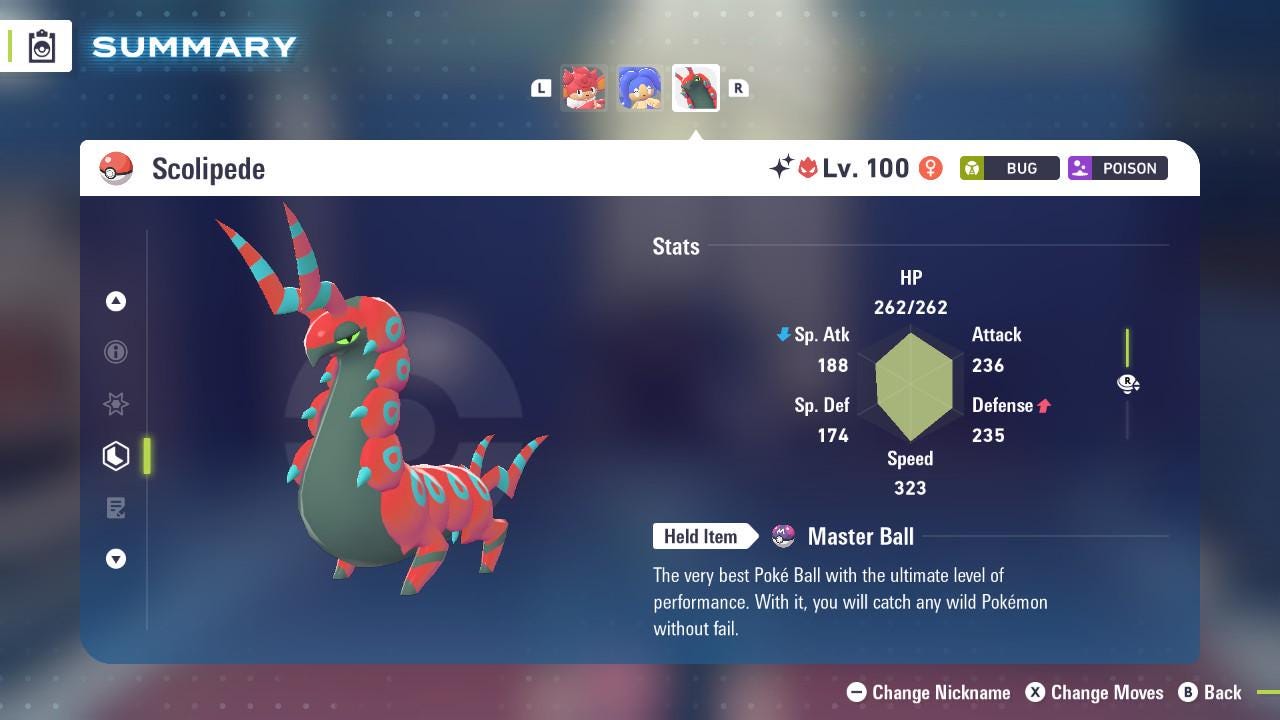 ALPHA SHINY 6IV Scolipede / Pokémon Legends ZA / 6IV Pokemon / Shiny Pokemon / Competitive / Fast Trade / Pokerus / Rare Pokemon