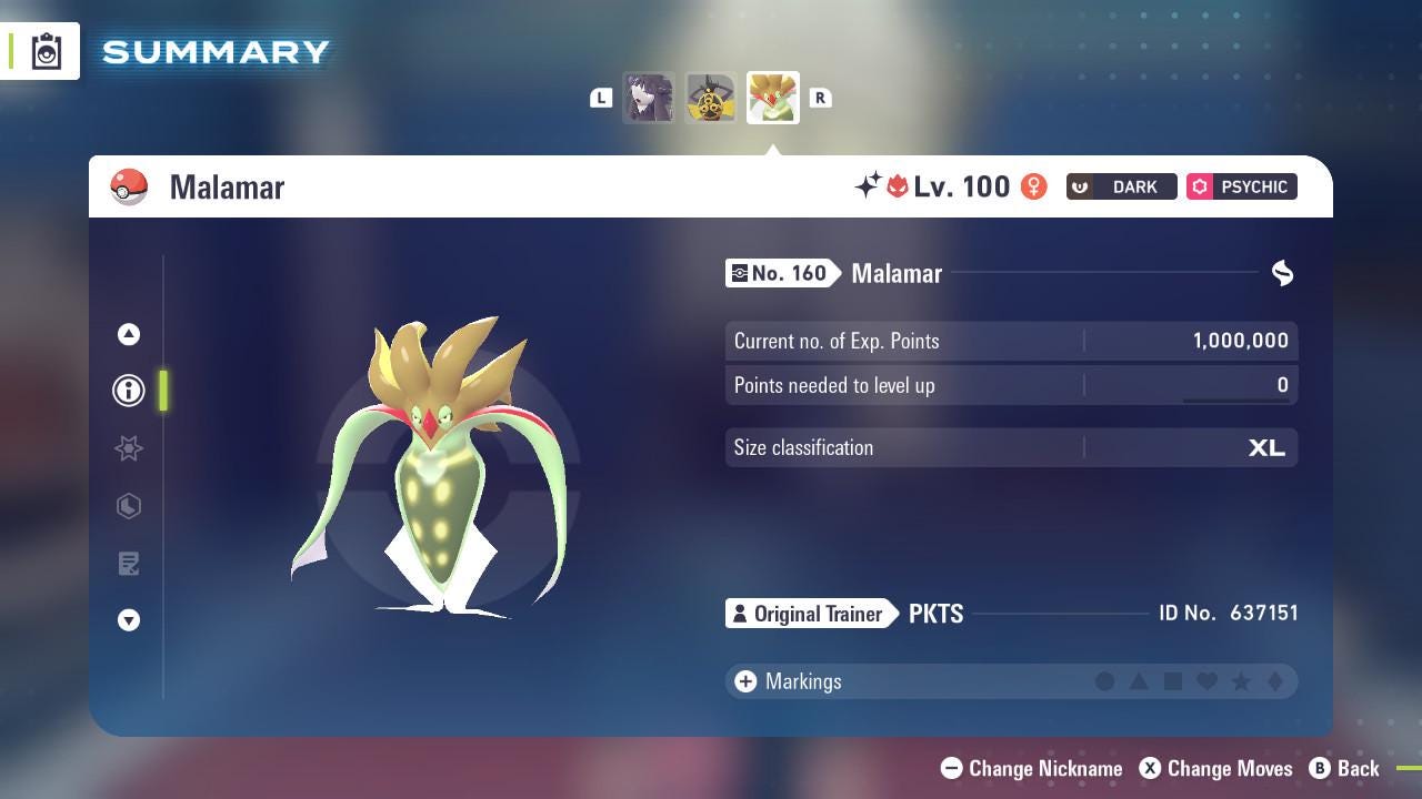 ALPHA SHINY 6IV Malamar / Pokémon Legends ZA / 6IV Pokemon / Shiny Pokemon / Competitive / Fast Trade / Pokerus / Rare Pokemon