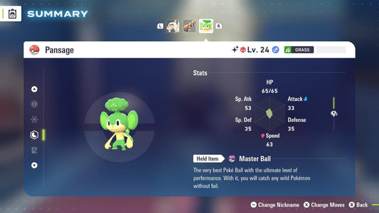 ALPHA SHINY 6IV Pansage / Pokémon Legends ZA / 6IV Pokemon / Shiny Pokemon / Competitive / Fast Trade / Pokerus / Rare Pokemon