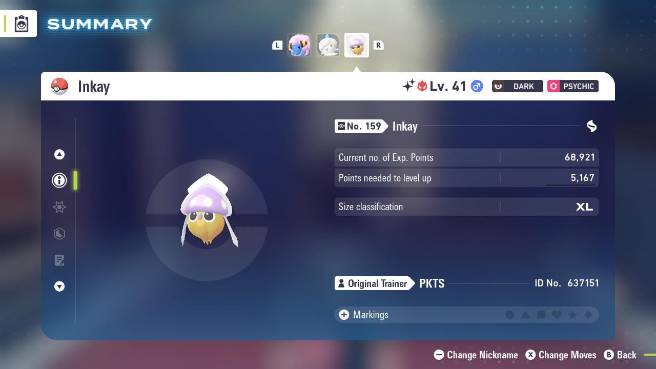 ALPHA SHINY 6IV Inkay / Pokémon Legends ZA / 6IV Pokemon / Shiny Pokemon / Competitive / Fast Trade / Pokerus / Rare Pokemon