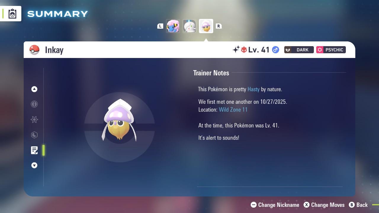 ALPHA SHINY 6IV Inkay / Pokémon Legends ZA / 6IV Pokemon / Shiny Pokemon / Competitive / Fast Trade / Pokerus / Rare Pokemon