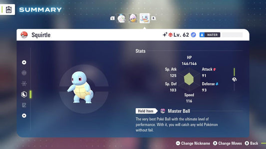 ALPHA SHINY 6IV Squirtle / Pokémon Legends ZA / 6IV Pokemon / Shiny Pokemon / Competitive / Fast Trade / Pokerus / Rare Pokemon