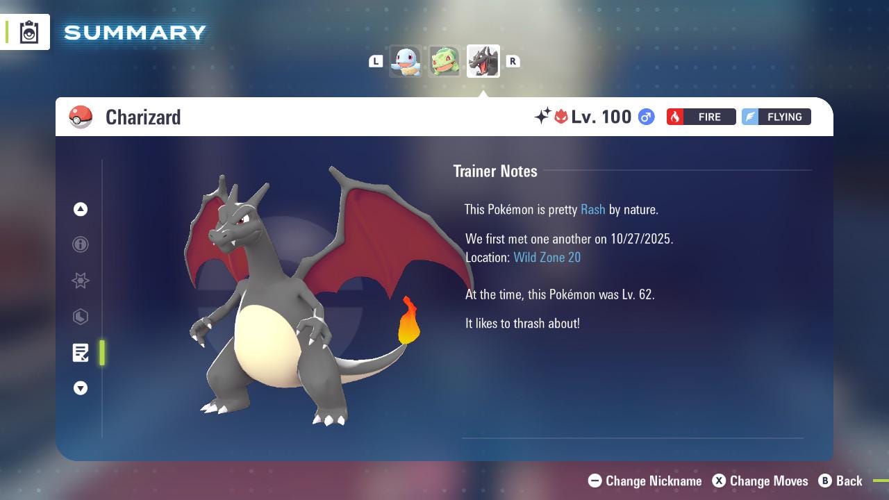 Pokemon Legends ZA Alpha Charizard Shiny - 6IV Battle Ready Custom Trade - Legends Z-A Unique Gamer Gift