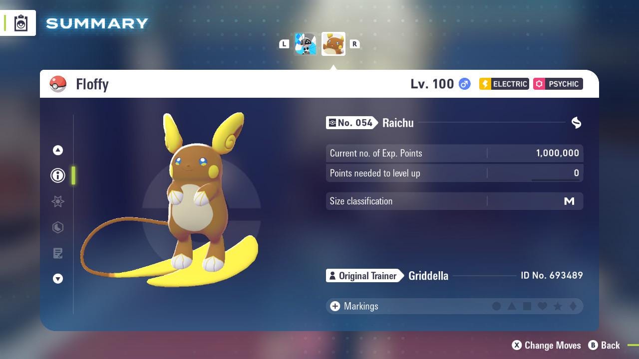 Pokemon Legends Z-A Non-Shiny 6IV ALOLAN RAICHU / Competitive Set Battle Ready EV Trained / Shiny Pokemon / Customizable / Fast Trade /