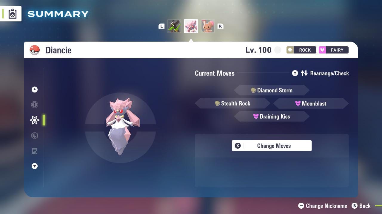 Pokemon Legends Z-A Non-Shiny 6IV DIANCIE / Competitive Set Battle Ready EV Trained / Shiny Pokemon / Customizable / Fast Trade /
