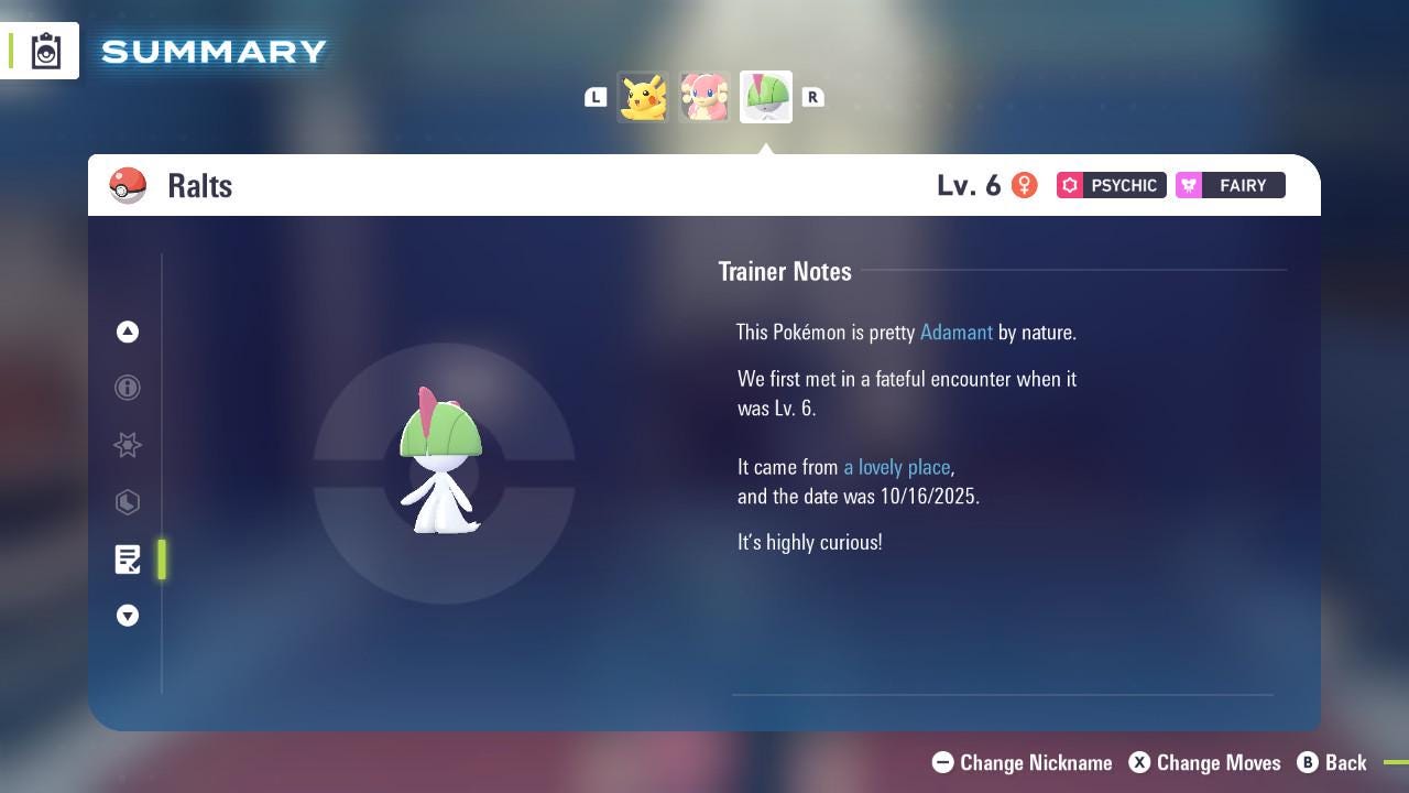 Pokemon Legends Z-A Non-Shiny 6IV RALTS / Competitive Set Battle Ready EV Trained / Shiny Pokemon / Customizable / Fast Trade /