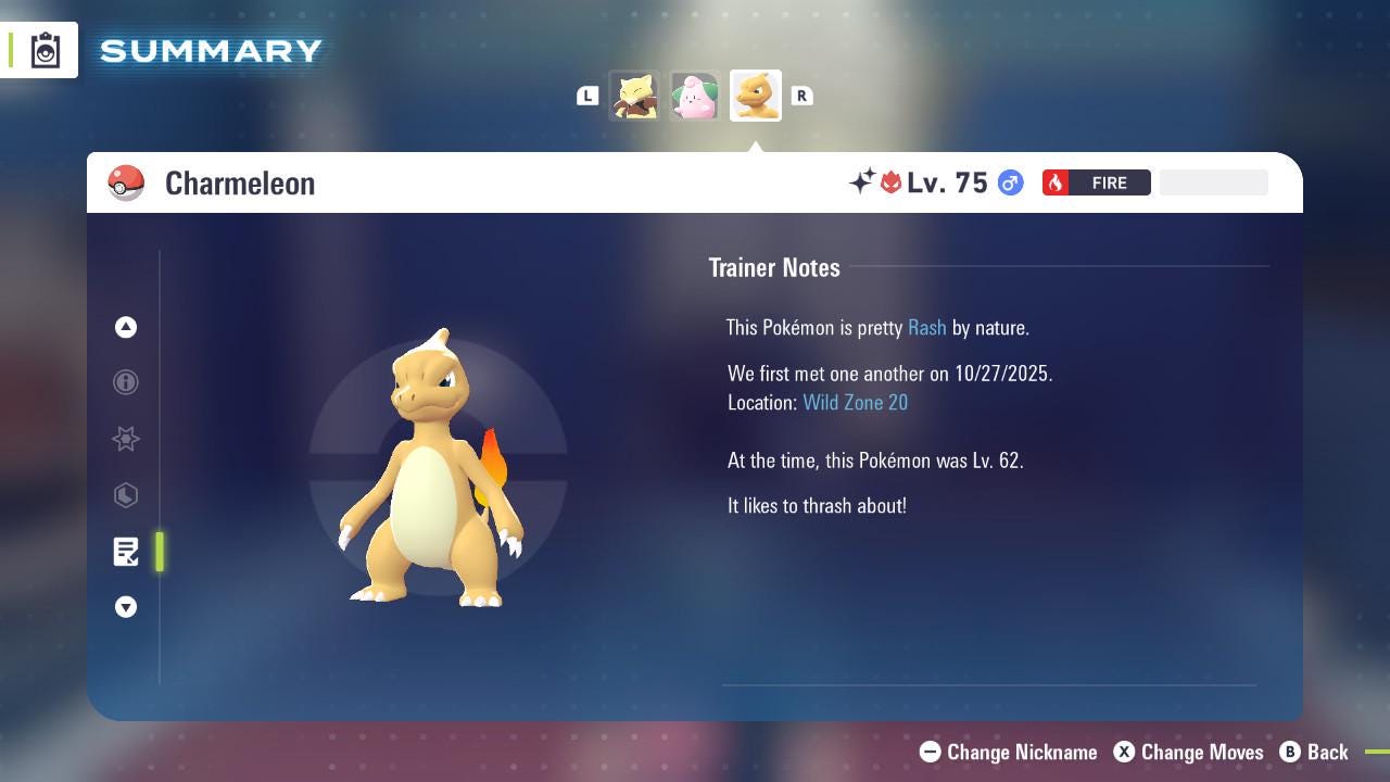 Pokemon Legends Z-A SHINY ALPHA 6IV Charmeleon / Competitive Set Battle Ready EV Trained / Shiny Pokemon / Customizable / Fast Trade /