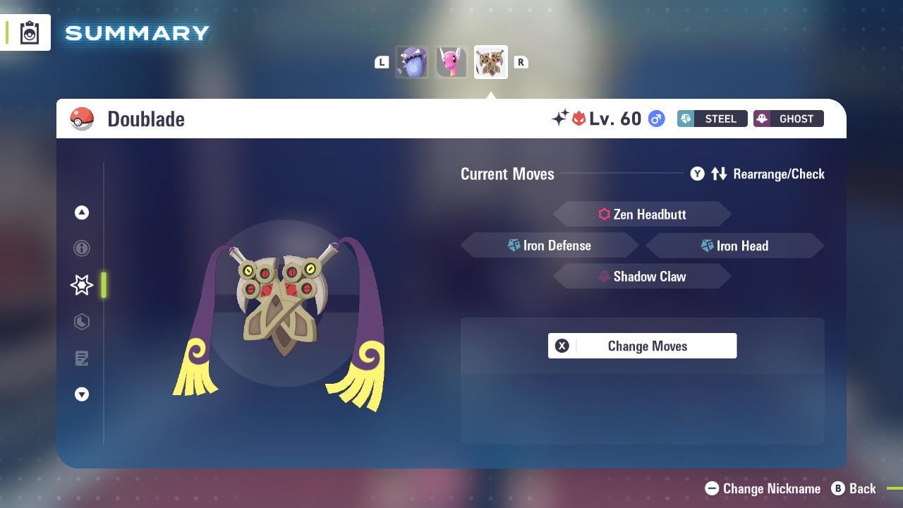 Pokemon Legends Z-A SHINY ALPHA 6IV Doublade / Competitive Set Battle Ready EV Trained / Shiny Pokemon / Customizable / Fast Trade /