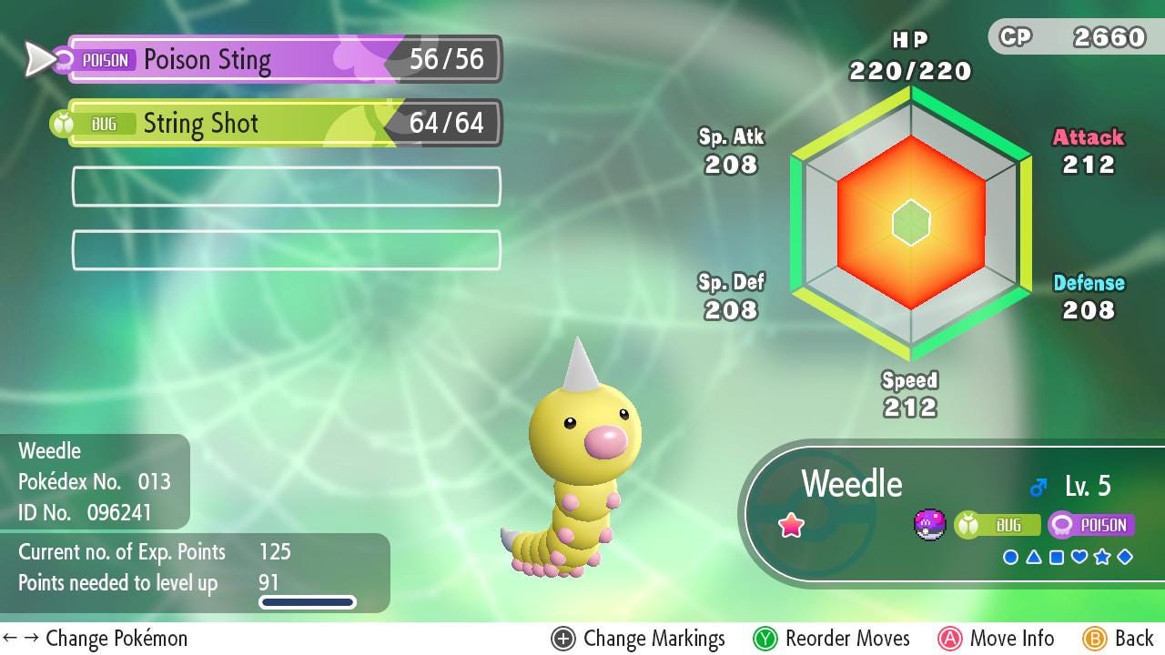Weedle | Pokémon Let’s Go Pikachu and Let’s Go Eevee | Shiny 6IV | Competitive - Instant Delivery Trade