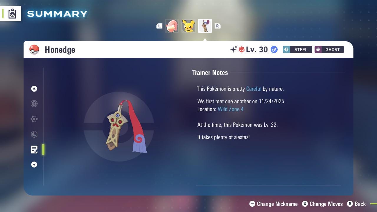 Pokemon Legends Z-A SHINY ALPHA 6IV Honedge / Competitive Set Battle Ready EV Trained / Shiny Pokemon / Customizable / Fast Trade /