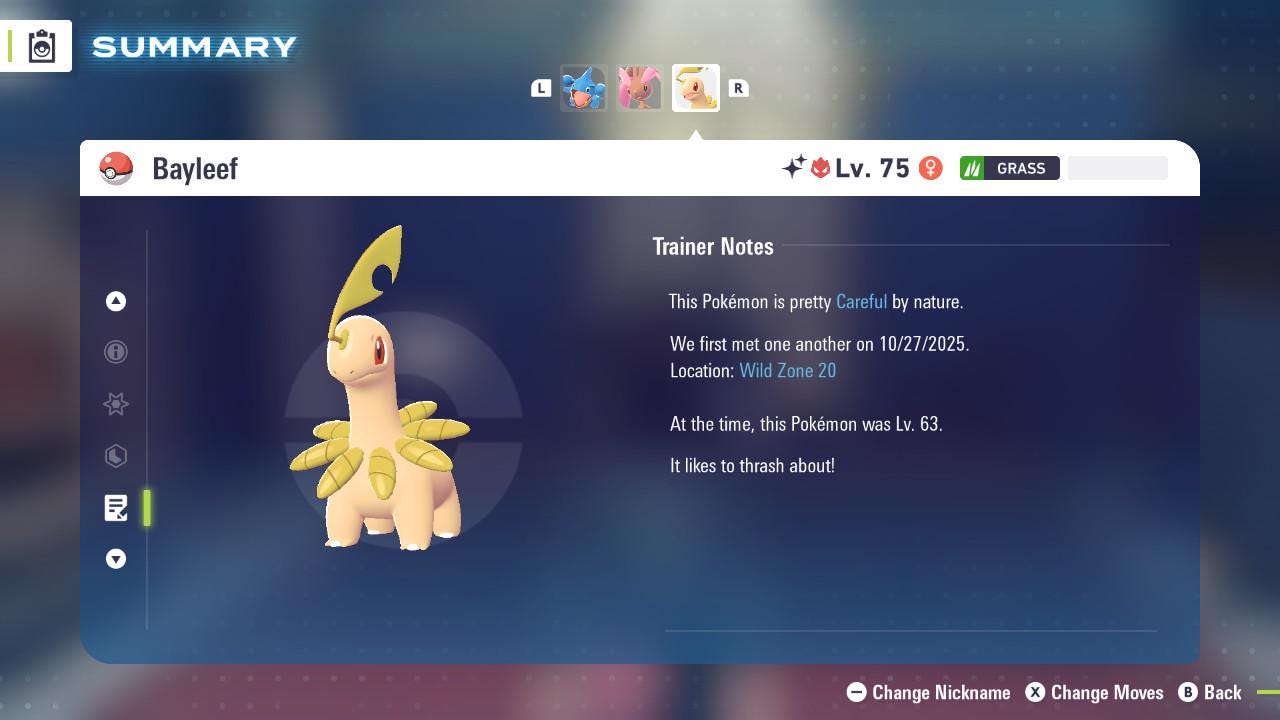 Pokemon Legends Z-A SHINY ALPHA 6IV Bayleef / Competitive Set Battle Ready EV Trained / Shiny Pokemon / Customizable / Fast Trade /