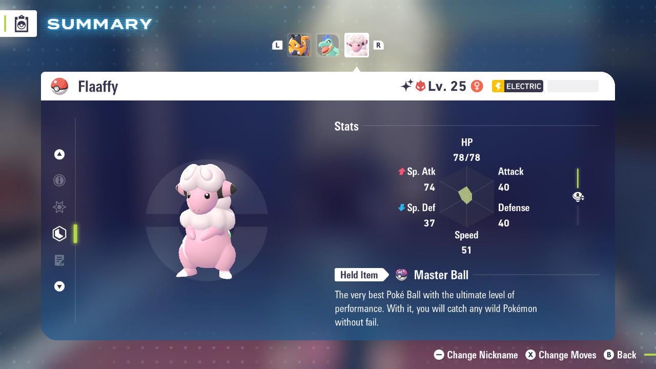 Pokemon Legends Z-A SHINY ALPHA 6IV Flaaffy / Competitive Set Battle Ready EV Trained / Shiny Pokemon / Customizable / Fast Trade /