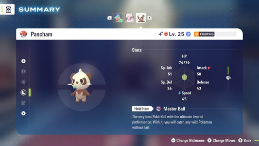 Pokemon Legends Z-A SHINY ALPHA 6IV Pancham / Competitive Set Battle Ready EV Trained / Shiny Pokemon / Customizable / Fast Trade /