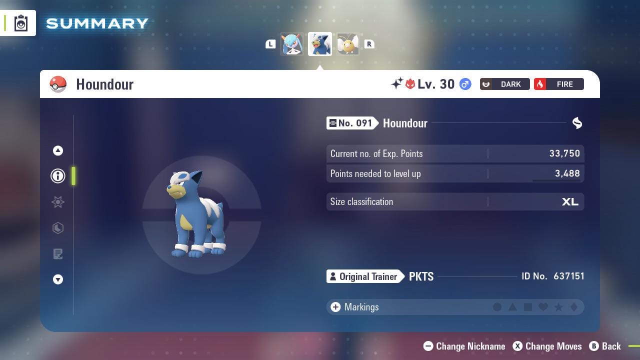 Pokemon Legends Z-A SHINY ALPHA 6IV Houndour / Competitive Set Battle Ready EV Trained / Shiny Pokemon / Customizable / Fast Trade /