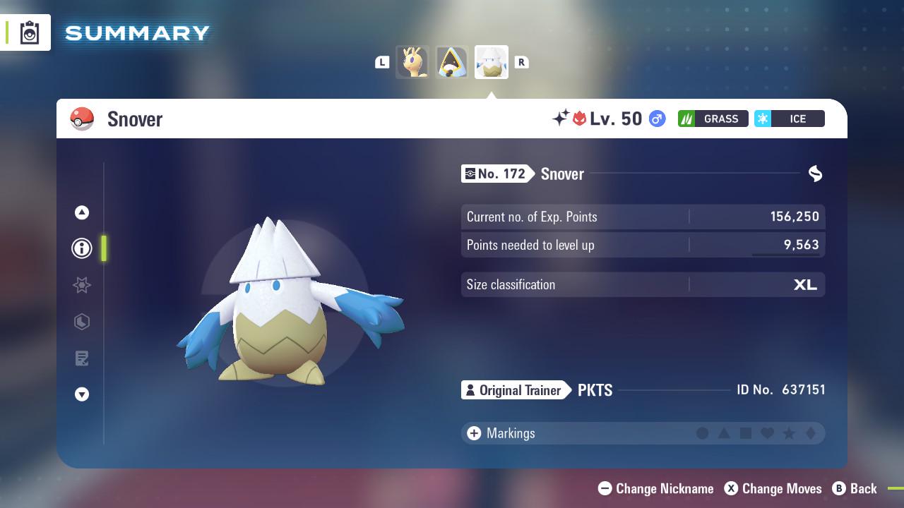 Pokemon Legends Z-A SHINY ALPHA 6IV Snover / Competitive Set Battle Ready EV Trained / Shiny Pokemon / Customizable / Fast Trade /