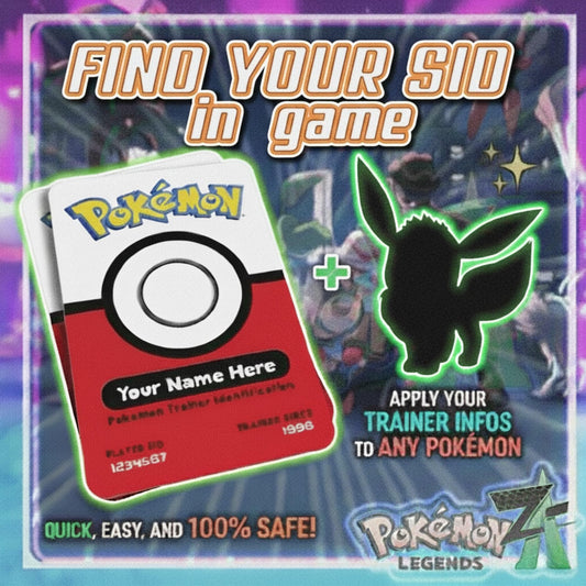 Pokémon Legends Z-A – Secret SID + Custom Trainer Info – Applied to Any Pokémon