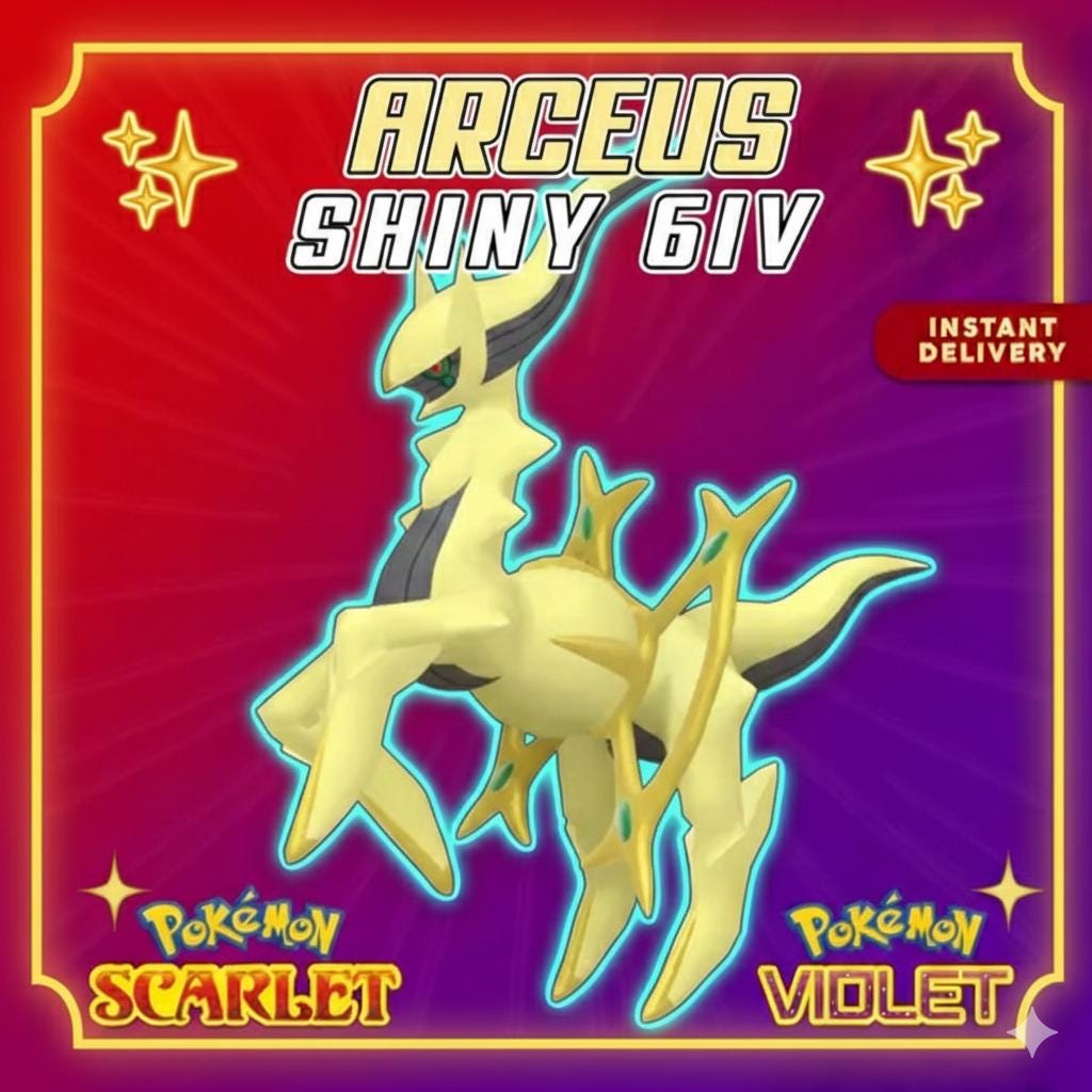Event SHINY 6IV ARCEUS Pokémon Scarlet and Violet 6IV Pokemon Mythical Pokemon - Pokémon Scarlet & Violet digital Pokémon