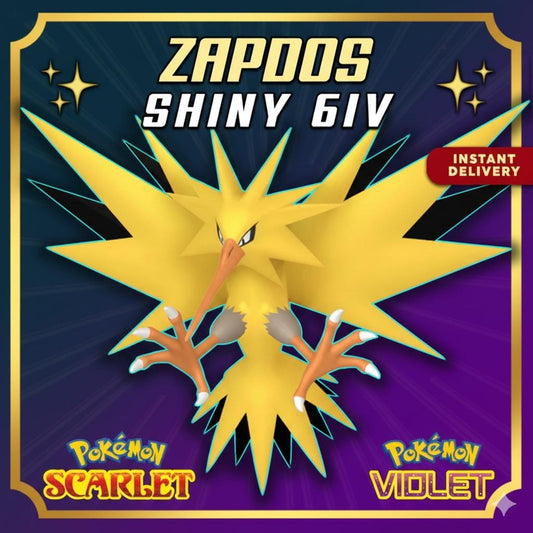 SHINY 6IV ZAPDOS / Pokémon Scarlet and Violet / Legendary Pokemon / Shiny Pokemon / Competitive Battle Ready / Free Shiny / EV Trained