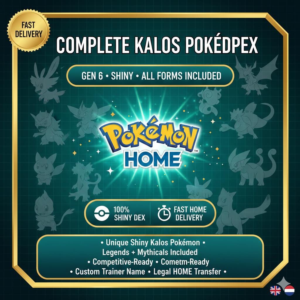 Pokemon HOME 6IV Shiny KALOS POKEDEX / Pokemon Scarlet Violet / Pokemon Sword Shield, Pokemon Lets Go, Pokemon BdSp, Pokemon Legends Arceus - Instant Delivery Trade