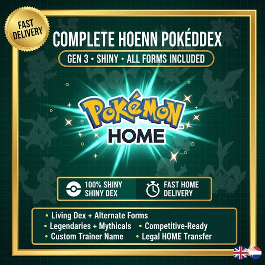 Pokemon HOME 6IV Shiny HOENN POKEDEX / Pokemon Scarlet Violet / Pokemon Sword Shield / Pokemon Lets Go, Pokemon BdSp, Pokemon Legends Arceus