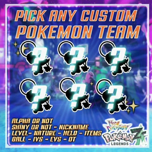 Pokemon Legends ZA – PKTS Custom 6IV Shiny Team (6 Pokémon) – Any Species + OT