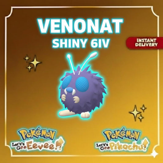 Pokemon Lets Go Pikachu and Eevee SHINY 6IV VANONAT / Competitive Set Battle Ready EV Trained / Shiny Pokemon / Customizable / Fast Trade