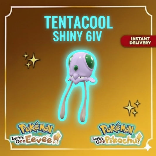 Pokemon Lets Go Pikachu and Eevee SHINY 6IV TENTACOOL / Competitive Set Battle Ready EV Trained / Shiny Pokemon / Customizable / Fast Trade