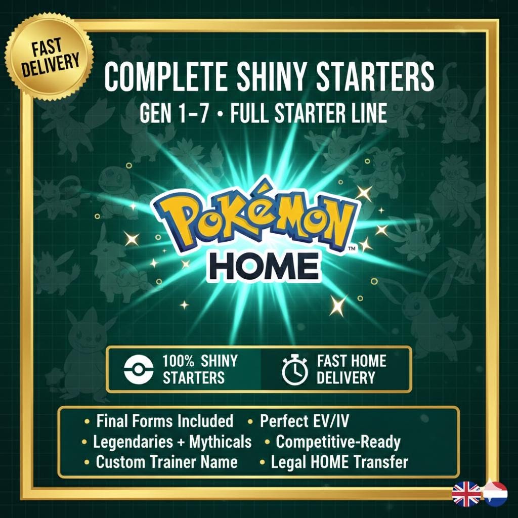 Pokemon HOME 6IV SHINY STARTERS / Pokemon Scarlet Violet / Pokemon Sword Shield / Pokemon Let's Go / Pokemon BdSp / Pokemon Legends Arceus - Instant Delivery Trade