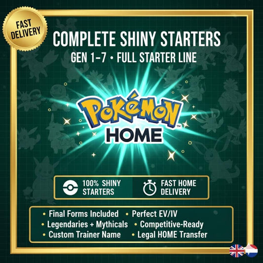 Pokemon HOME 6IV SHINY STARTERS / Pokemon Scarlet Violet / Pokemon Sword Shield / Pokemon Let's Go / Pokemon BdSp / Pokemon Legends Arceus - Instant Delivery Trade