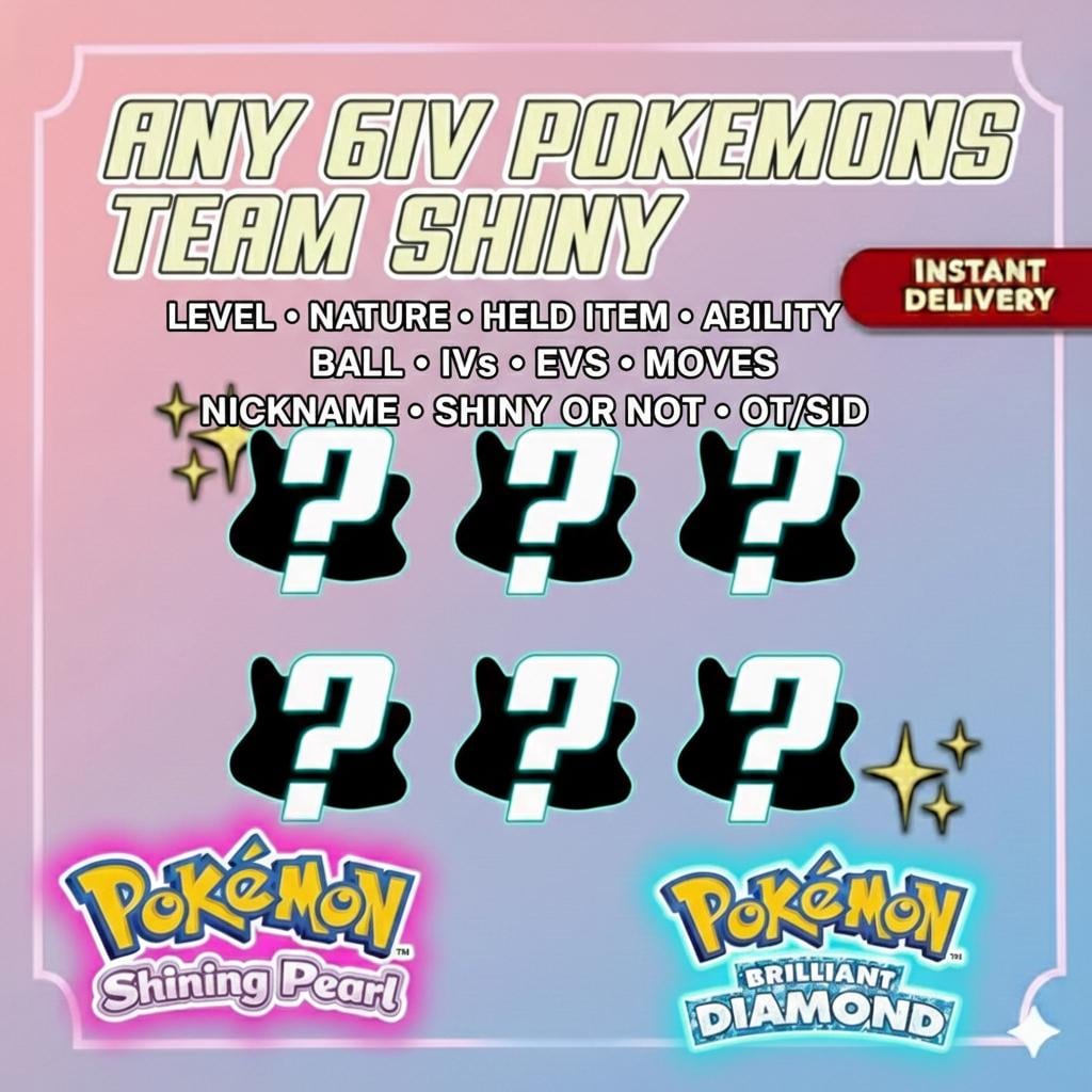 Specie | Pokémon Brilliant Diamond and Shining Pearl | Shiny 6IV - Instant Delivery Trade