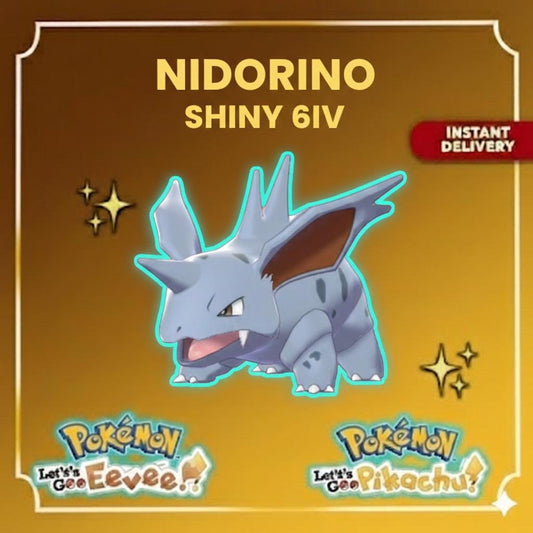 Pokemon Lets Go Pikachu and Eevee SHINY 6IV NIDORINO Male Competitive Set Battle Ready EV Trained / Shiny Pokemon Customizable Fast Trade