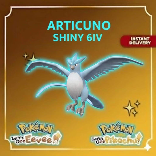 SHINY 6IV Articuno EV Trained | Pokémon Let’s Go Pikachu & Eevee | Battle Ready Competitive | Free Bonus Shiny | 50% Off Now