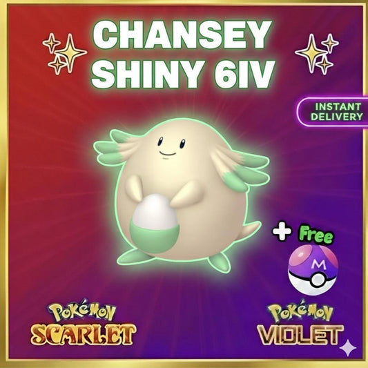 Pokemon Scarlet Violet Shiny 6iv Chansey Battle Ready Ev Trained Custom Ot Sv Trade FAST DELIVERY READY