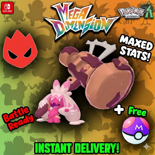 Pokemon Legends Z-A Mega Dimension DLC Alpha Shiny 6IV Tinkaton / Competitive Set Battle Ready EV Trained / Any Held Item / Customizable ZA