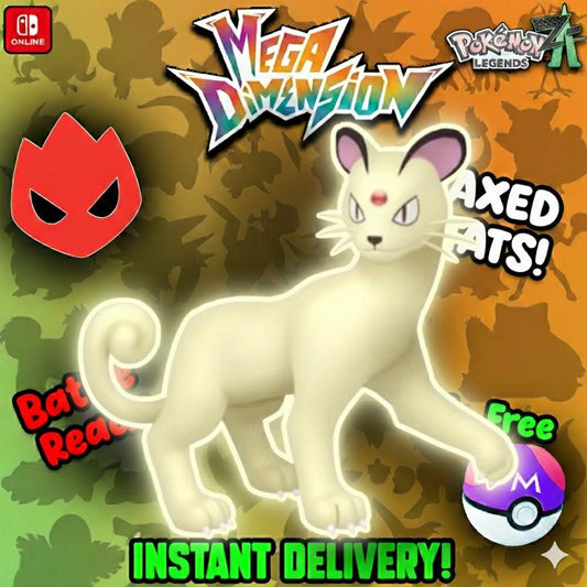 Shiny Alpha Persian Pokemon Legends Za Mega Dimension DLC 6IV Competitive Battle - Pokémon Legends: Z-A digital Pokémon trade