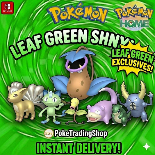 LeafGreen Exclusives | Pokémon FireRed / LeafGreen | Shiny / 6IV | Authentic Pokedex | Transfer to Pokémon HOME