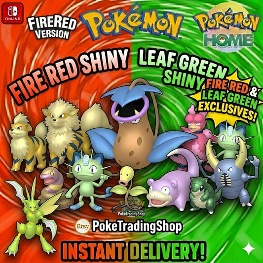 FireRed & LeafGreen Exclusives | Pokémon FireRed / LeafGreen | Shiny / 6IV | Authentic Pokedex | Transfer to Pokémon HOME