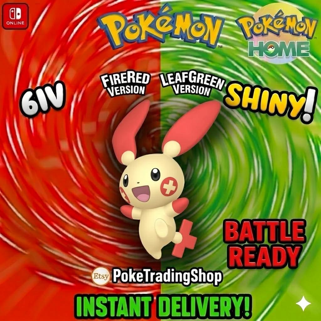 SHINY PLUSLE Pokémon FireRed LeafGreen Authentic 6IV Collection Pokémon HOME Transfer Switch 2 30th Anniversary Custom Pokedex - Instant Delivery Trade