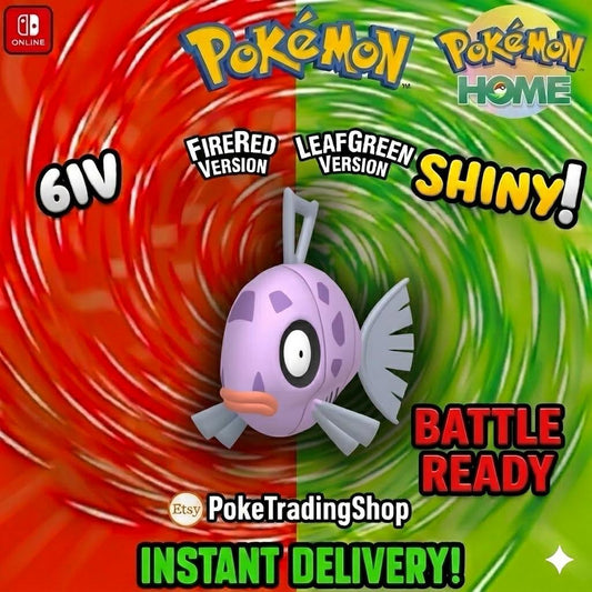 SHINY FEEBAS Pokémon FireRed LeafGreen Authentic 6IV Collection Pokémon HOME Transfer Switch 2 30th Anniversary Custom Pokedex - Instant Delivery Trade