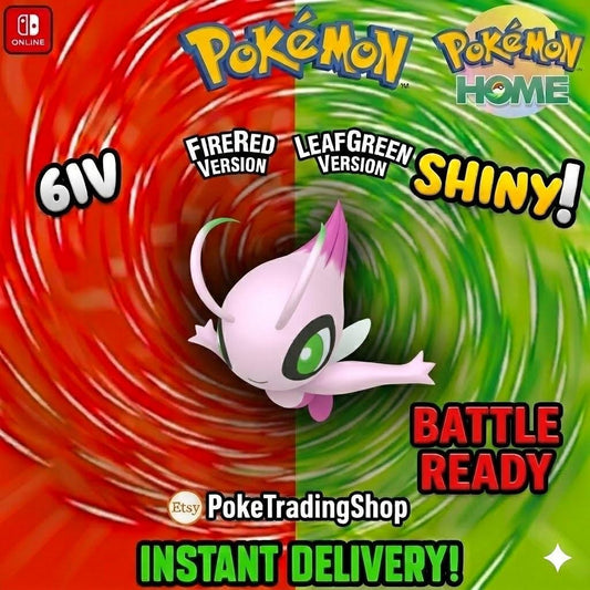 SHINY CELEBI | Pokémon FireRed & LeafGreen | 6IV | Authentic Pokedex | Transfer to Pokémon HOME - Instant Delivery Trade