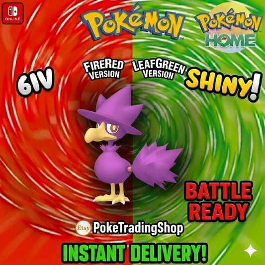 SHINY MURKROW Pokémon FireRed LeafGreen 6IV Competitive Battle Ready - Pokémon HOME digital Pokémon trade by PokeTradingShop