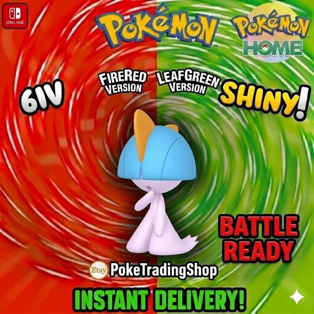 SHINY RALTS Pokémon FireRed LeafGreen Authentic 6IV Collection Pokémon HOME Transfer Switch 2 30th Anniversary Custom Pokedex - Instant Delivery Trade