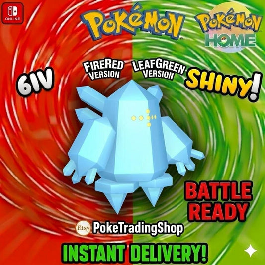 SHINY REGICE Pokémon FireRed LeafGreen Authentic 6IV Collection Pokémon HOME Transfer Switch 2 30th Anniversary Custom Pokedex - Instant Delivery Trade